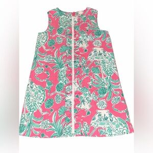 Lilly Pulitzer Pink and Teal Floral Shift Dress